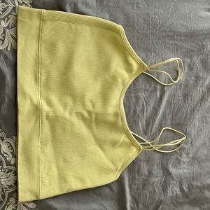 Yellow cropped tank top